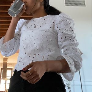 Hand embroidered top crochet